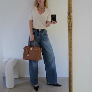Anine Bing Manon High Rise Relaxed Wide Leg Jeans